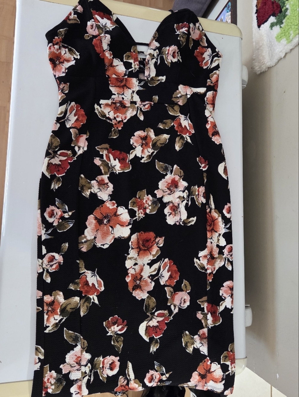 Black Floral Night Out Dress